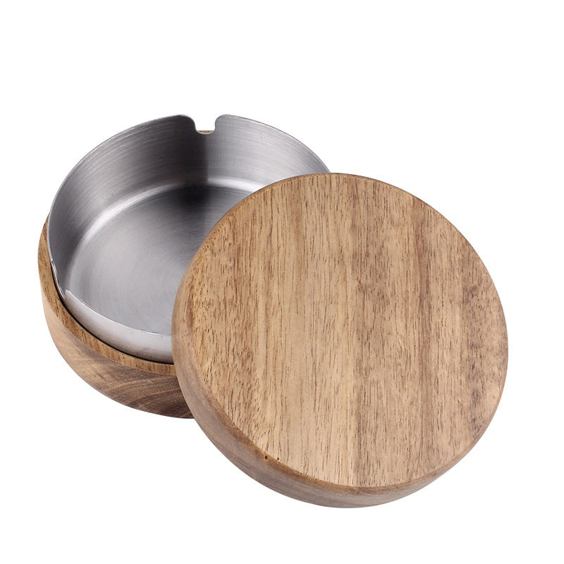 Round Ashtray Home Living Room With Lid Prevent Fly Ash