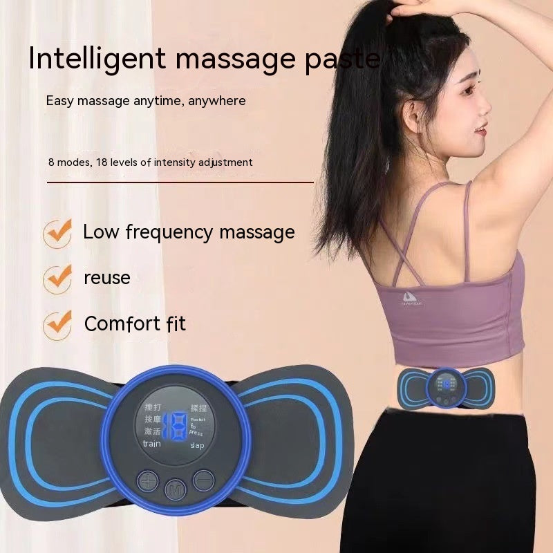 Mini-Massage-Pad Smart-LCD-Display Elektrotherapie-Massagegerät für Halswirbelsäule, Taille und Rücken Schmetterlings-Gerät für die Tasche