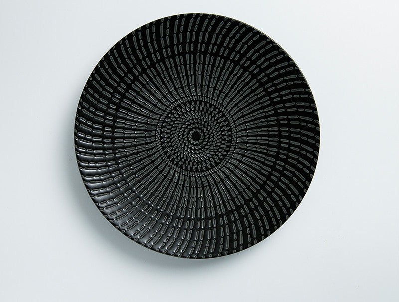 European Style Black Creative Ceramic Simple Ins Dessert Plate Flat Plate
