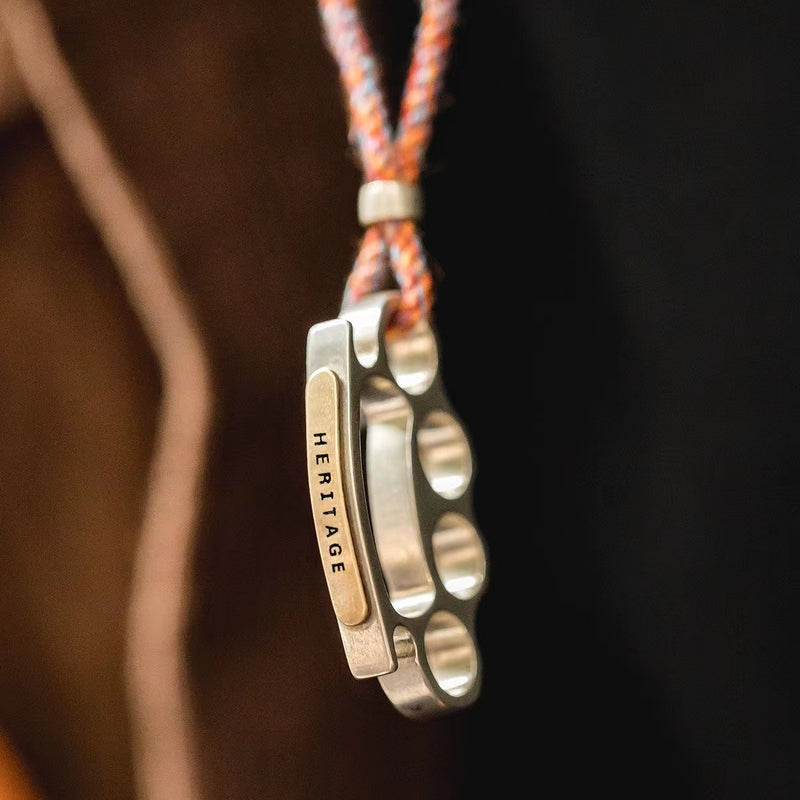 Vintage Boxing Brass Knuckle Pendant Necklace
