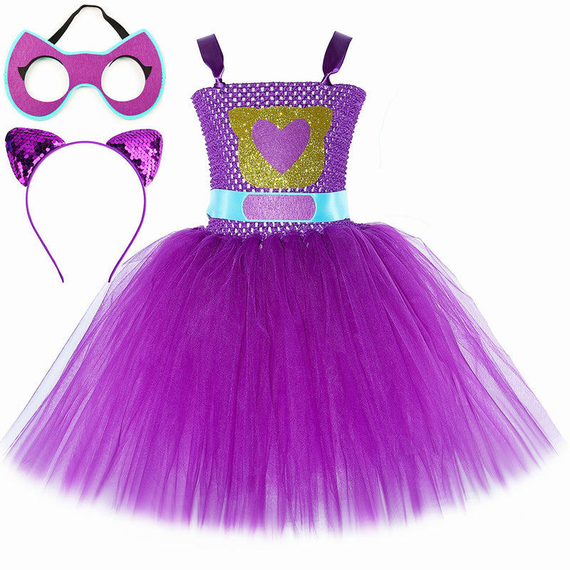 Super Cat Dress Children Cartoon Tulle Skirt Performance Wear