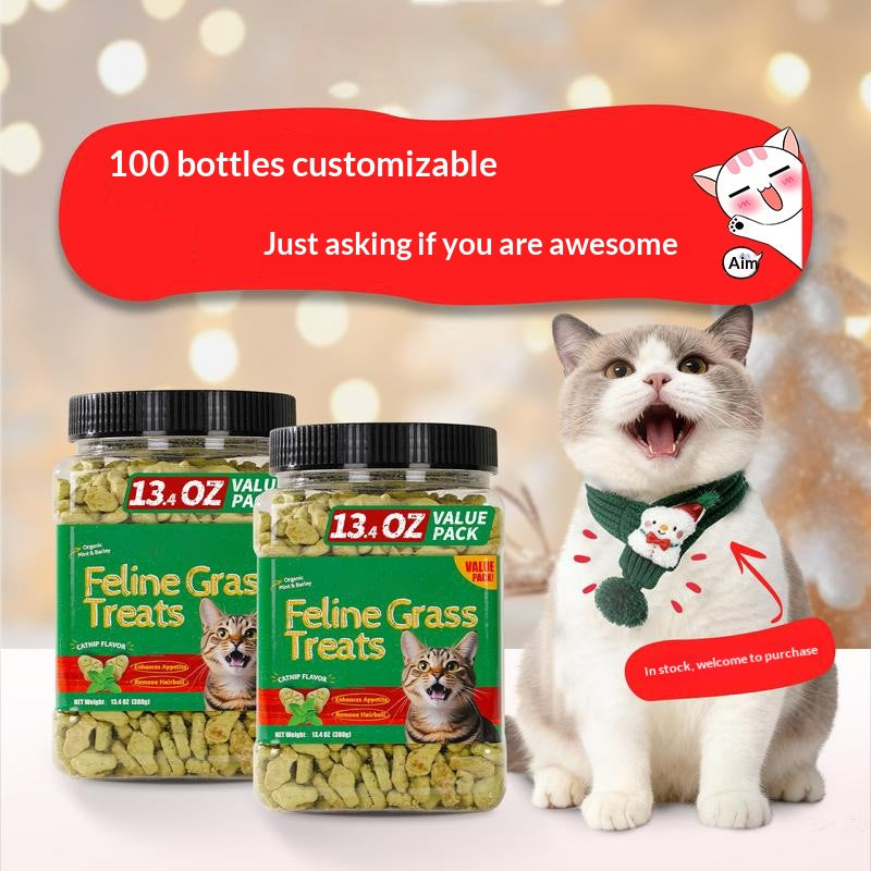 Petiscos para biscoitos de grama para gatos e suplementos para a saúde de animais de estimação