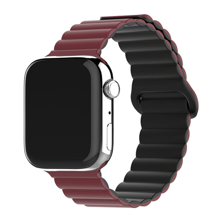 Two-color Silicone Magnetic Back Ring Buckle Watch Band