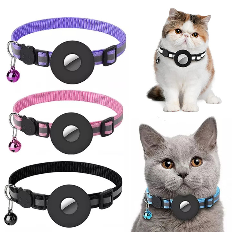 Reflektierendes, wasserdichtes Halsband-Etui für AirTag, AirTag-Schutzhülle, Nylon-Halsband für Katzen, Hunde, Kätzchen und Welpen