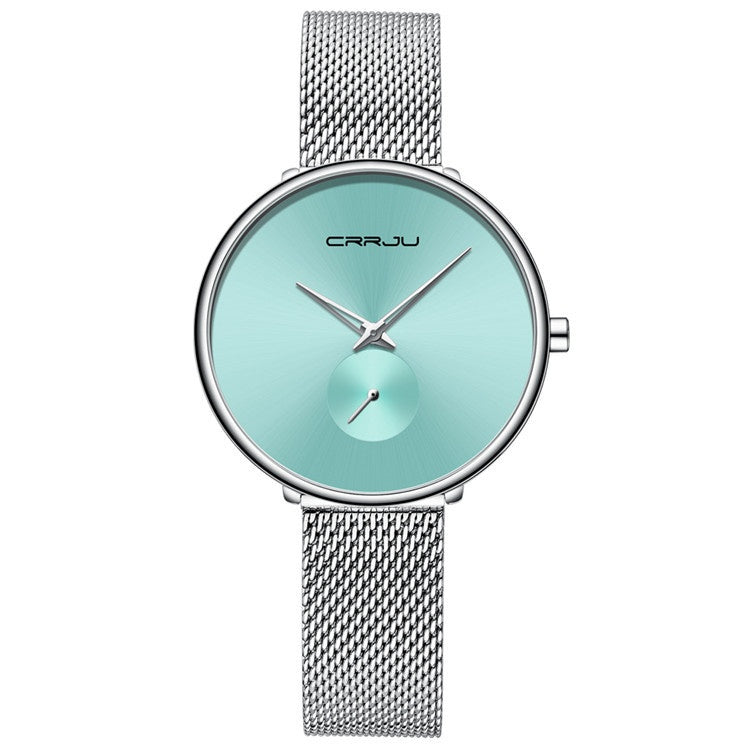 Damenarmbanduhr aus Edelstahl mit schlichtem Mesh-Armband