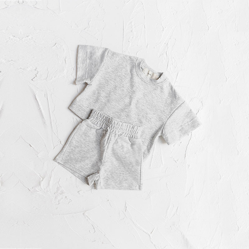 Short Sleeves For Baby And Infants Shorts Set Pure Color Soft Sports T-shirts Two-piece Set