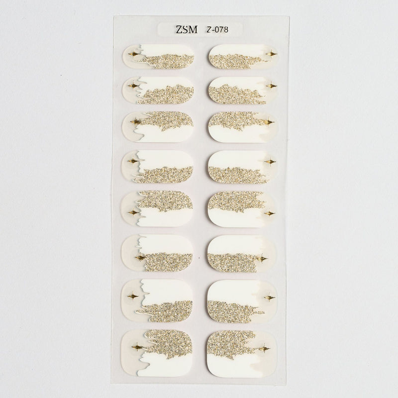 16 Finger Diamond Nail Sticker 3D Waterproof