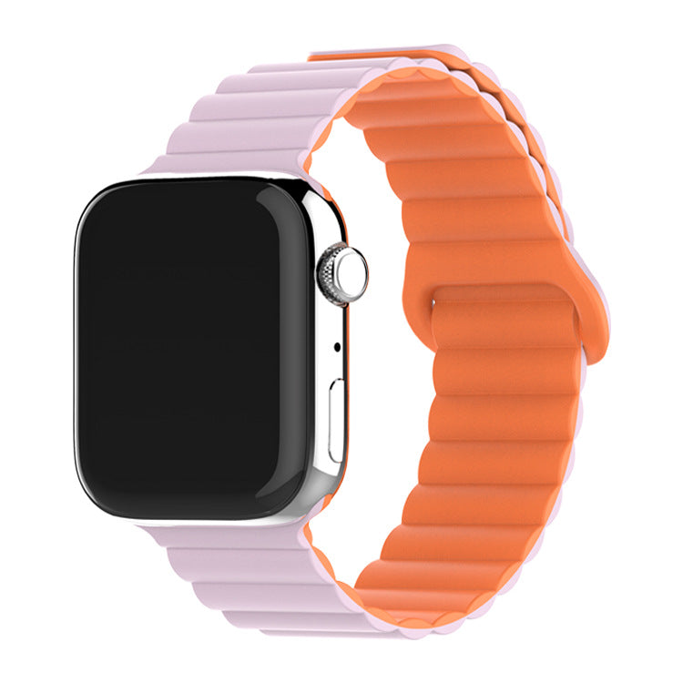 Two-color Silicone Magnetic Back Ring Buckle Watch Band