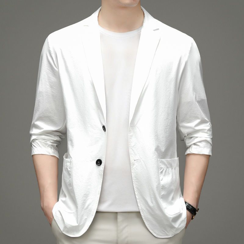 Summer Ice Silk Suit Men's Casual Sun-proof Light Coat