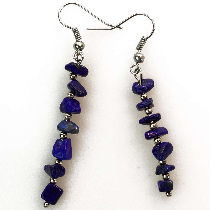 Womens Simple And Versatile Stone Design Amethyst Chip Earrings
