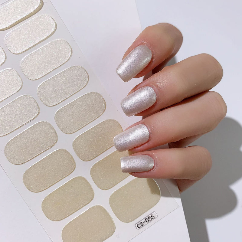 Autocolantes de Unhas de Cor Sólida 16 Pequenos Autocolantes Autocolantes de Unhas Simples