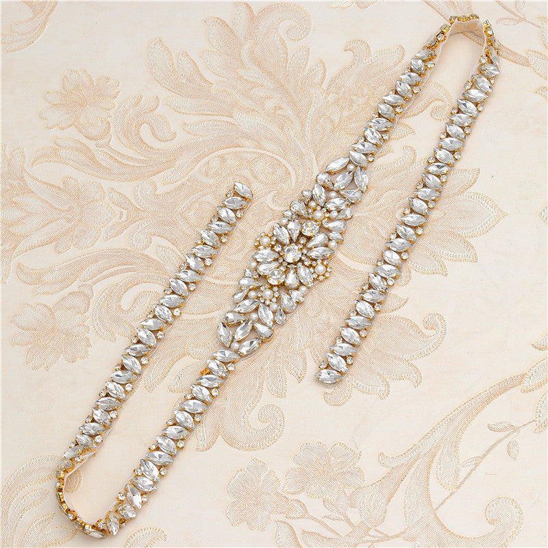 Brautkleid-Taillenschmuck mit Strass-Applikation