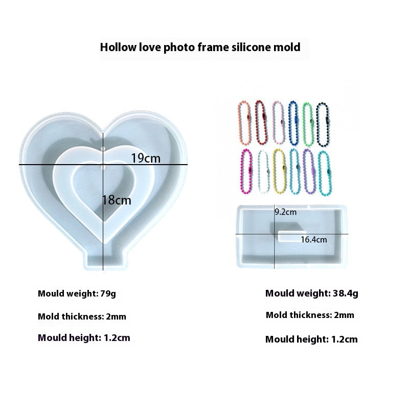 Silikonform für Epoxidharz-Fotorahmen "Hollow Love"