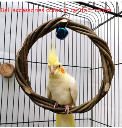 Bird Standing Frame Rattan Ring Chewing Toy Bird Cage