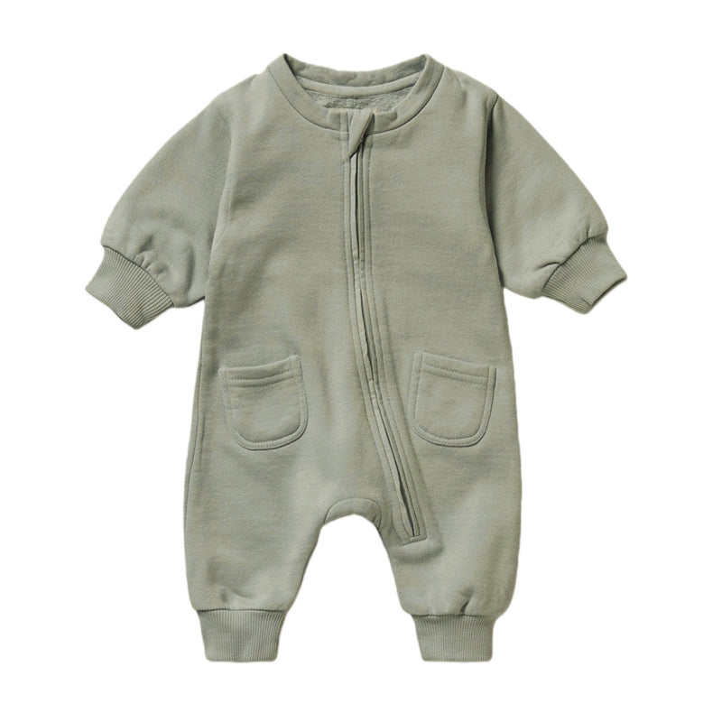 Spring Autumn Solid-color Long-sleeve Baby Onesie