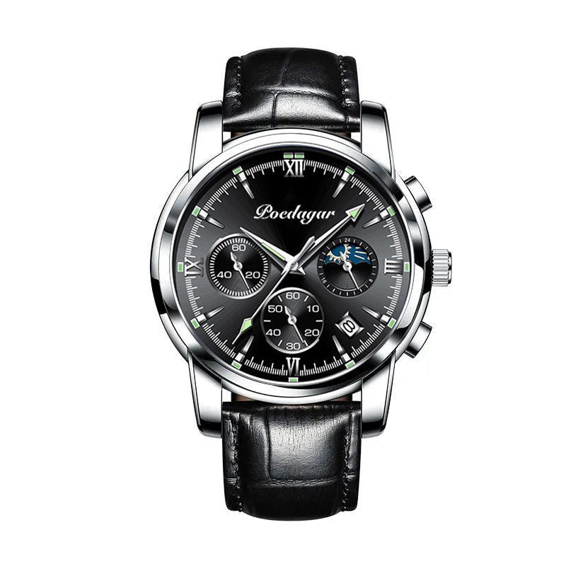 Montre multifonctionnelle pour hommes, montre-bracelet à Quartz étanche et lumineuse