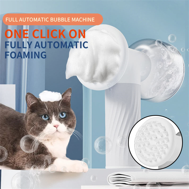 Escova de Banho Automática com Dispensador de Champô para Cão e Gato, Escova Elétrica de Massagem e Limpeza para Animais de Estimação, Pente de Banho para Cão e Gato