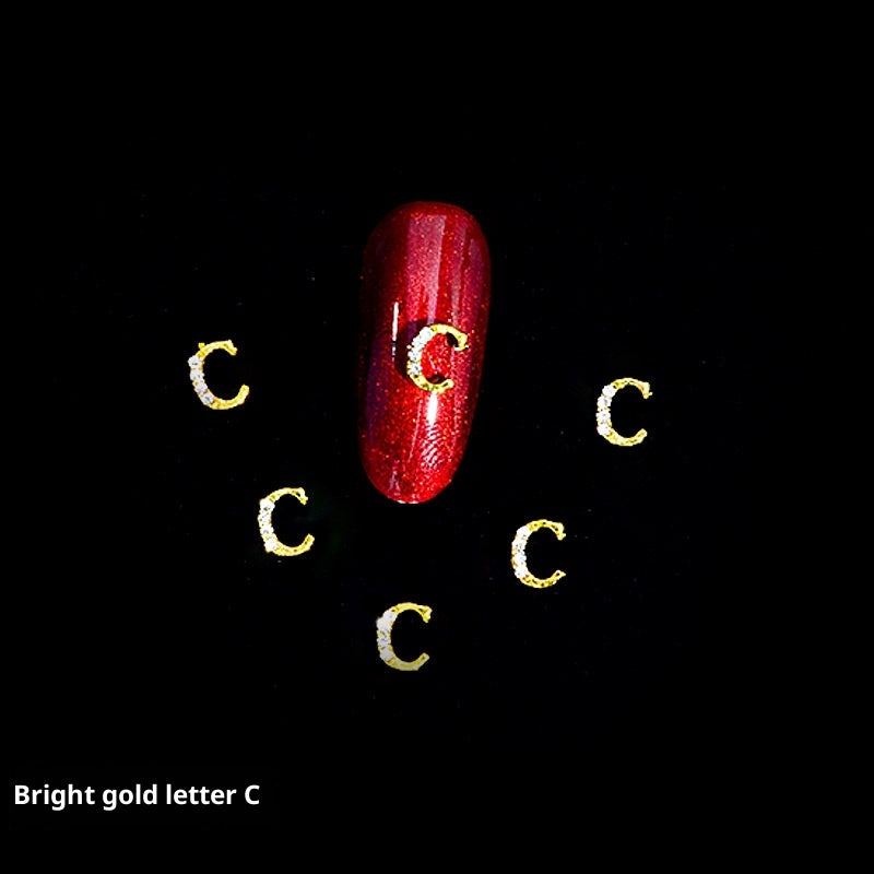 26 Letter Alloy Nail Ornament Nail Crystal