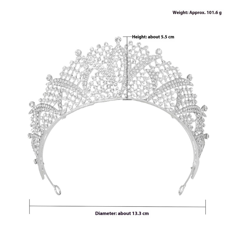 European And American Zircon Full Diamond Alloy Crown Headband