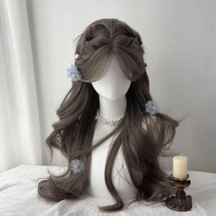 High-end Chic Large-curl Bob With A Few-strand Fringefaux Hairpiece