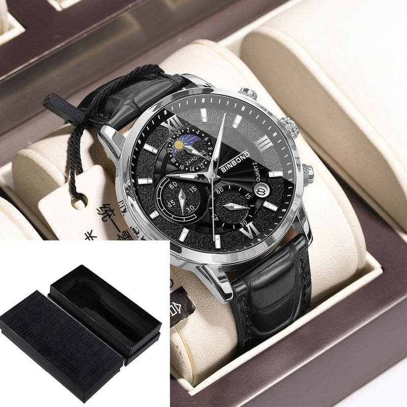 Einfacher multifunktionaler Chronograph, wasserdichte Quarzuhr