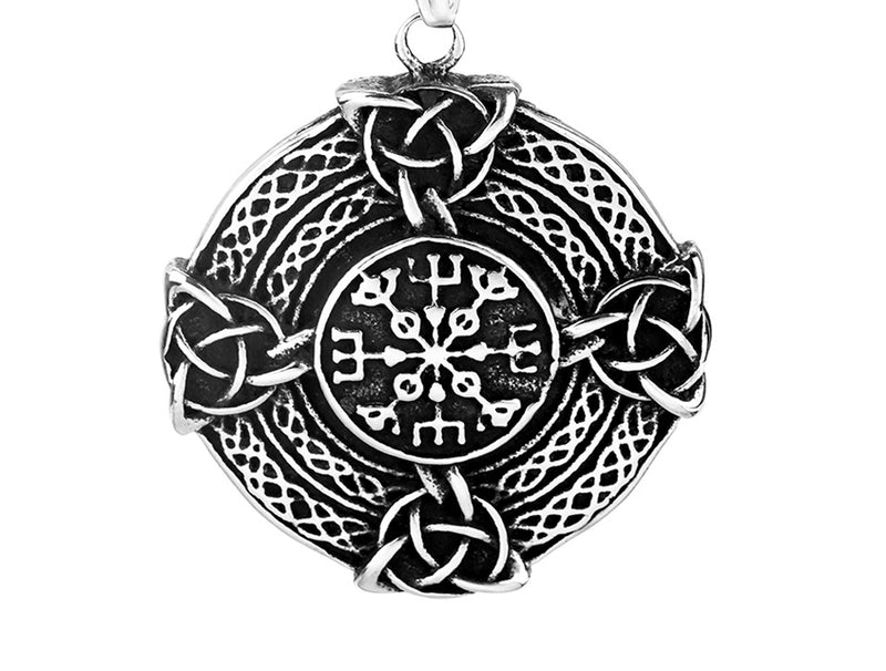 Vintage Stainless Steel Men's Pendant Cross Celtic Knot Symbol Necklace