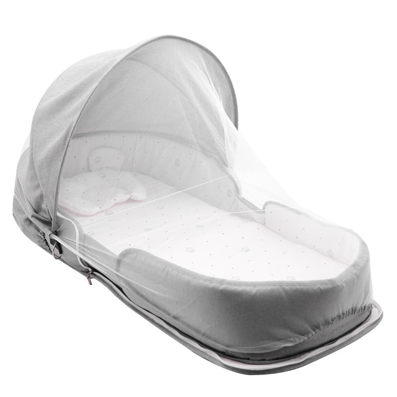 Cama de bebé para cama, berço dobrável e portátil para recém-nascido