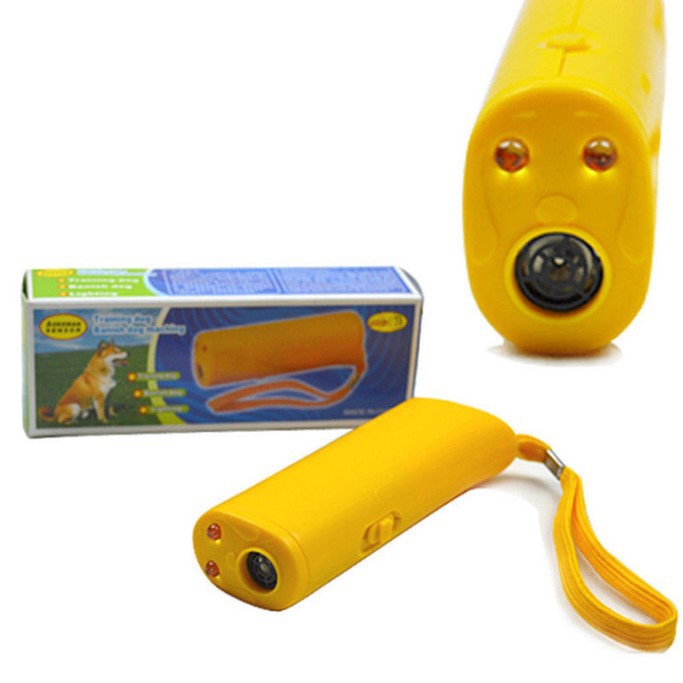 Verpackter batteriebetriebsloser Ultraschall-Hundeabweiser Hundetrainer Bellender Hund Taschenlampe