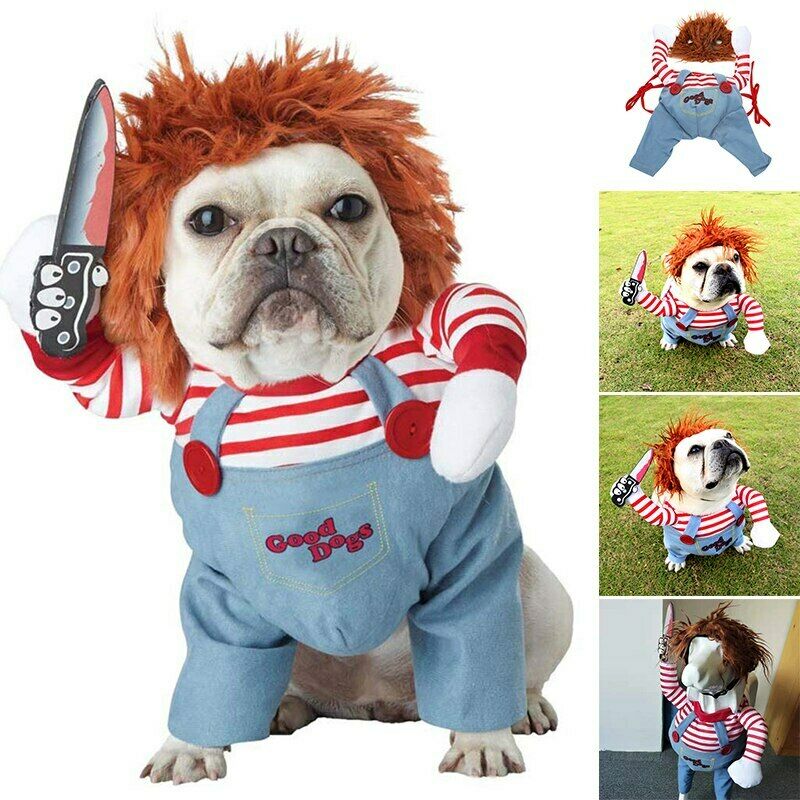 Halloween pet traje cão de estimação roupas engraçadas ajustável cão cosplay traje assustador traje festa reuniões