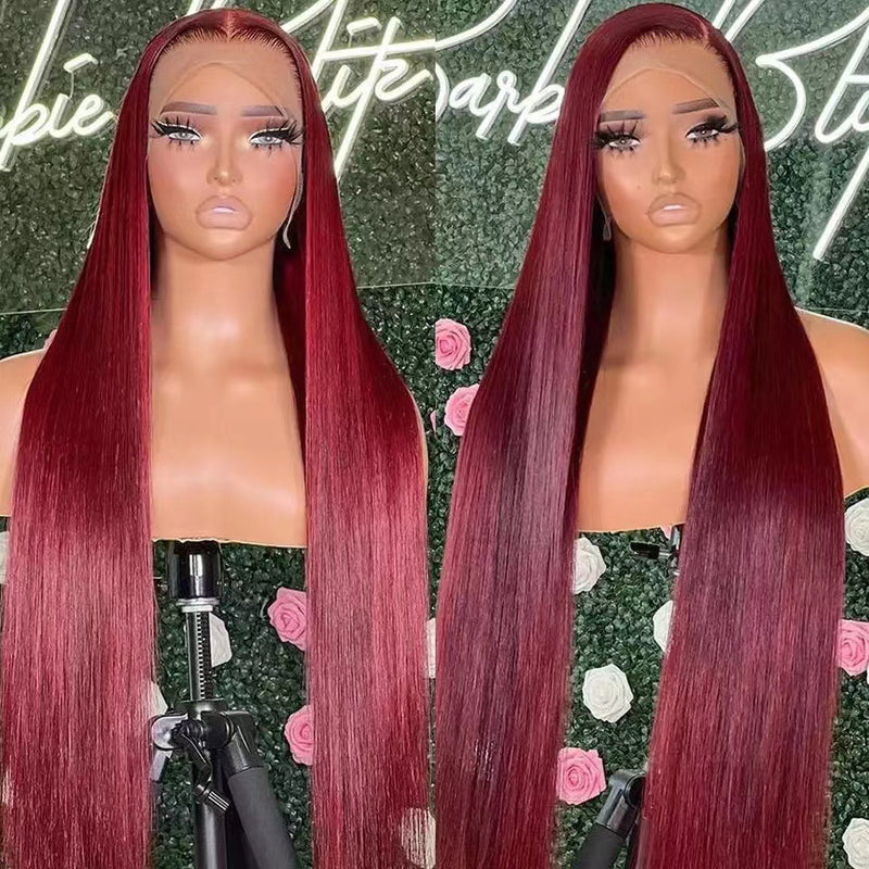 Peruca de Cabelo Liso Comprido de Cor Piano com Lace Frontal de Cabeça Inteira