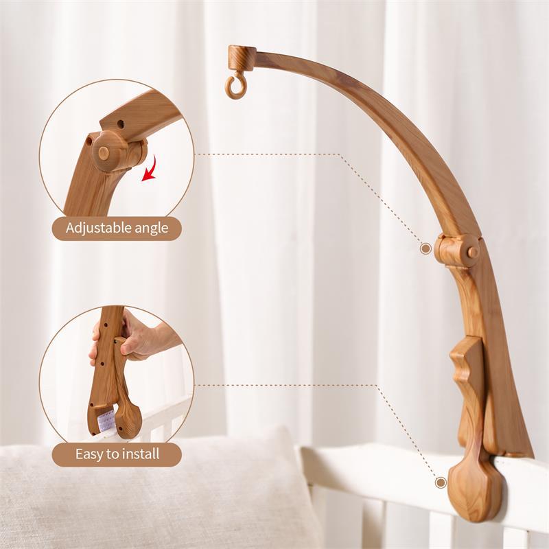 Newborn Wood Grain Bracket Music Box Bed Bell