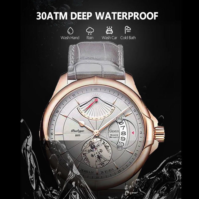 Waterproof Men's Calendar Thin Quartz Watch