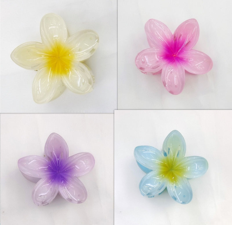 Gancho de Cabelo com Pinça de Ovo e Flor de Bauhinia