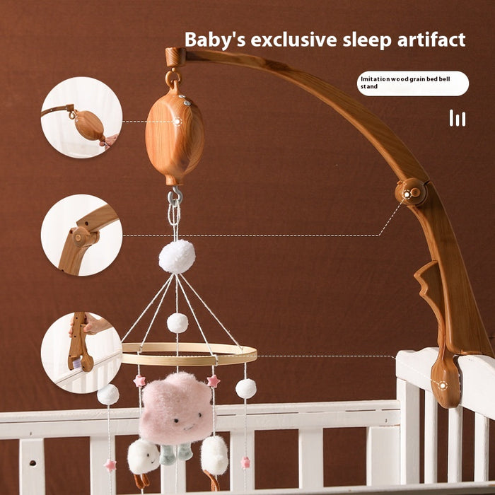 Newborn Wood Grain Bracket Music Box Bed Bell