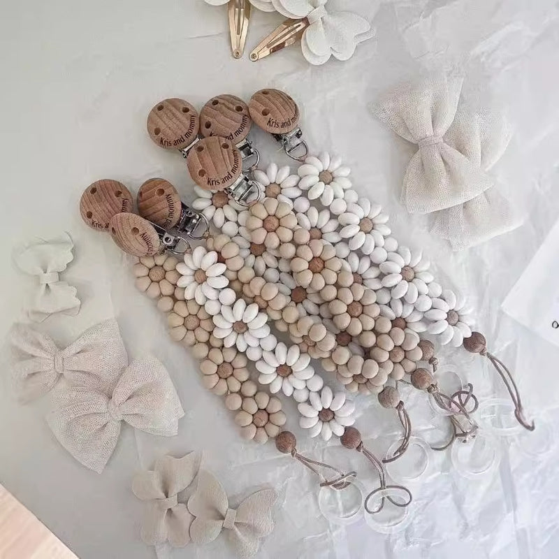 Prendedor de Chupeta em Silicone Baby Flower