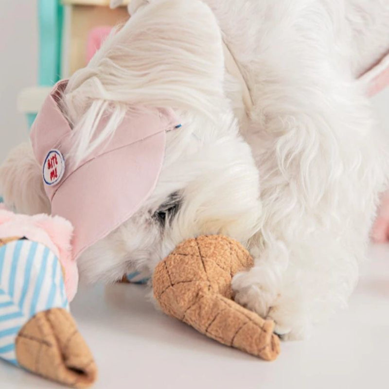 Os animais de estimação podem cheirar e fazer sons para aliviar o tédio ao ranger os dentes. Cães e gatos de papel escondem brinquedos de gelado.