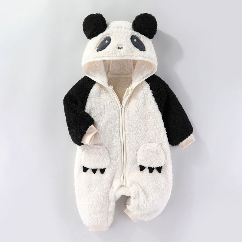 Herbst- und Winterkleidung für Babys: Dicker, warmer Langarm-Strampler mit Fleece-Futter