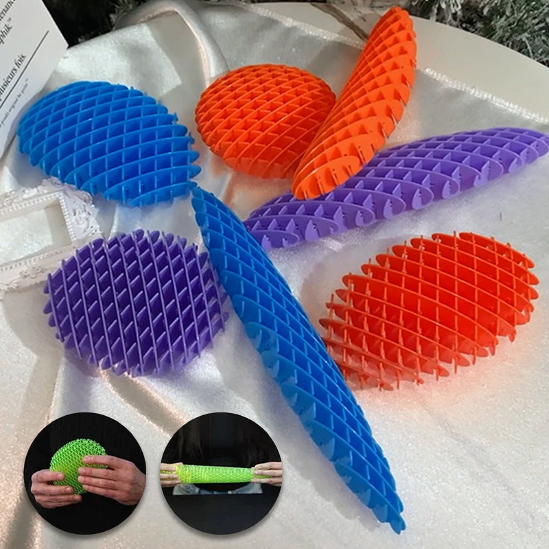 Brinquedo Sensorial de Mola de Plástico em Forma de Minhoca Colorida e Flexível para Alívio de Stress