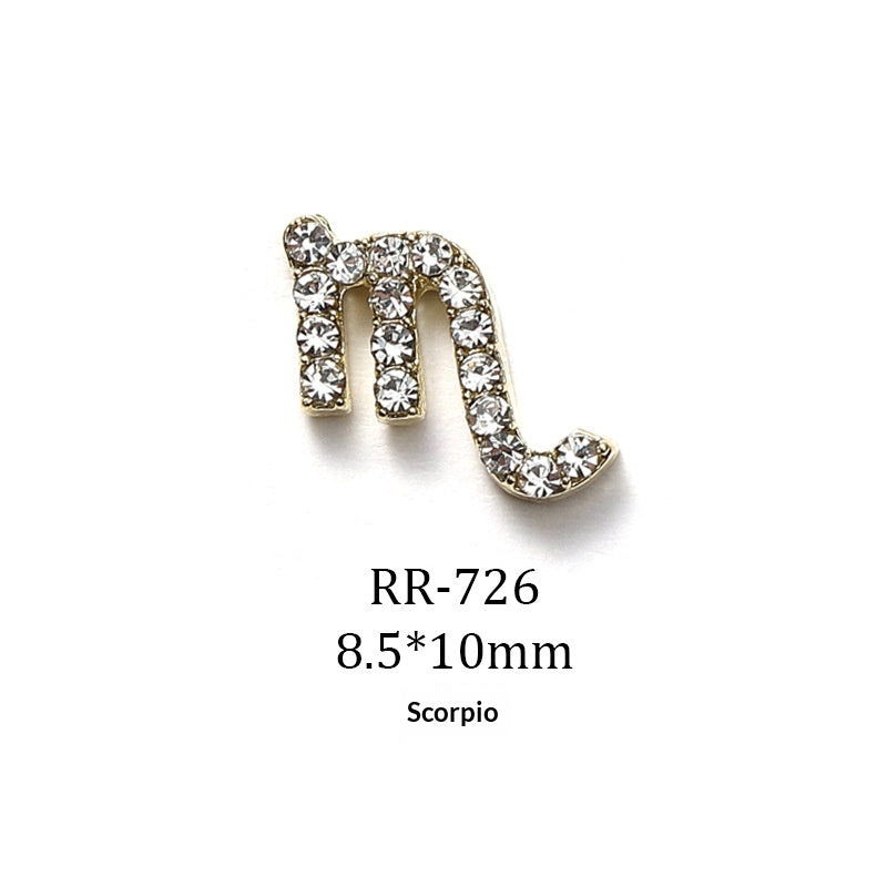 Creative 3D Twelve Zodiac Sign Nail Art Accessories