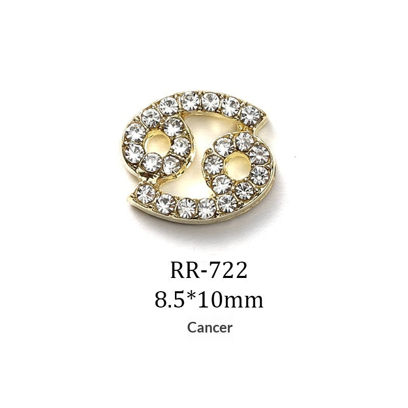 Creative 3D Twelve Zodiac Sign Nail Art Accessories