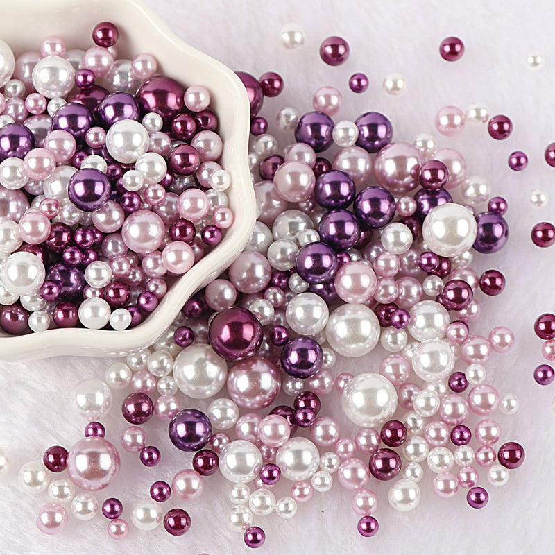 Mixed Size Non-hole Color Plastic Beads DIY Ornament Accessories