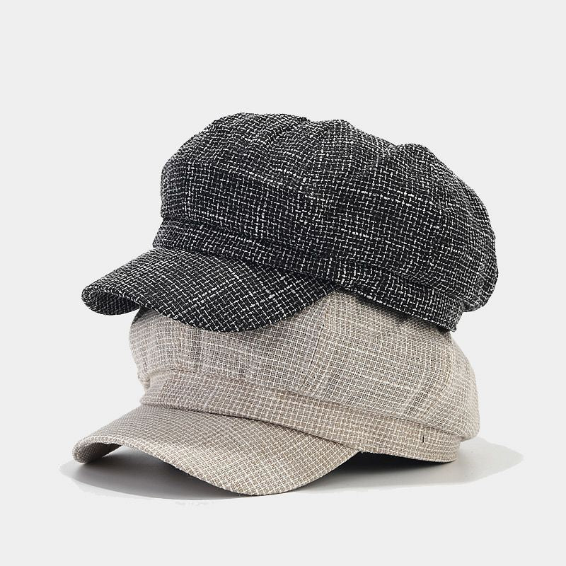 British Style Retro Fashion Light Board Octagonal Cap Women