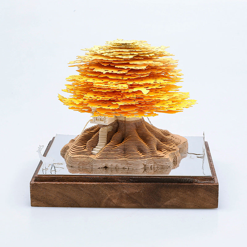 3D Sticky Note Paper Carving Creative Annual Meeting Tear-off Desktop Notepad Ornament