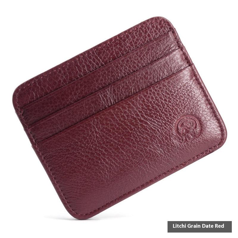 Small Round Elephant First Layer Cowhide Coin Purse Genuine Leather Card Holder