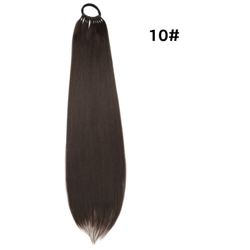 Wig Ponytail 60 Cm Long Straight Synthetic Ponytail Extension Made Of Heat-resistant Fiber