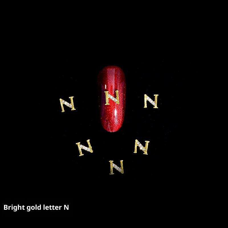 26 Letter Alloy Nail Ornament Nail Crystal