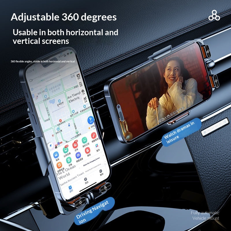 Transparente Smartphone-Halterung fürs Auto mit intelligenter Sensorik und kabelloser Ladefunktion