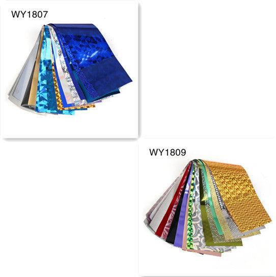 16 Stk. 20x4 cm Mix Nail Art Transferfolien-Aufkleber