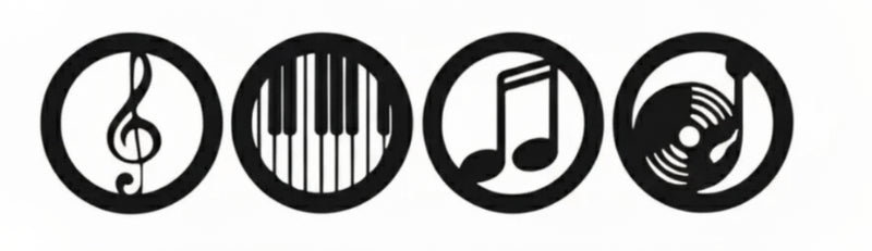 Black Music Notes Wooden Wall Home Decor