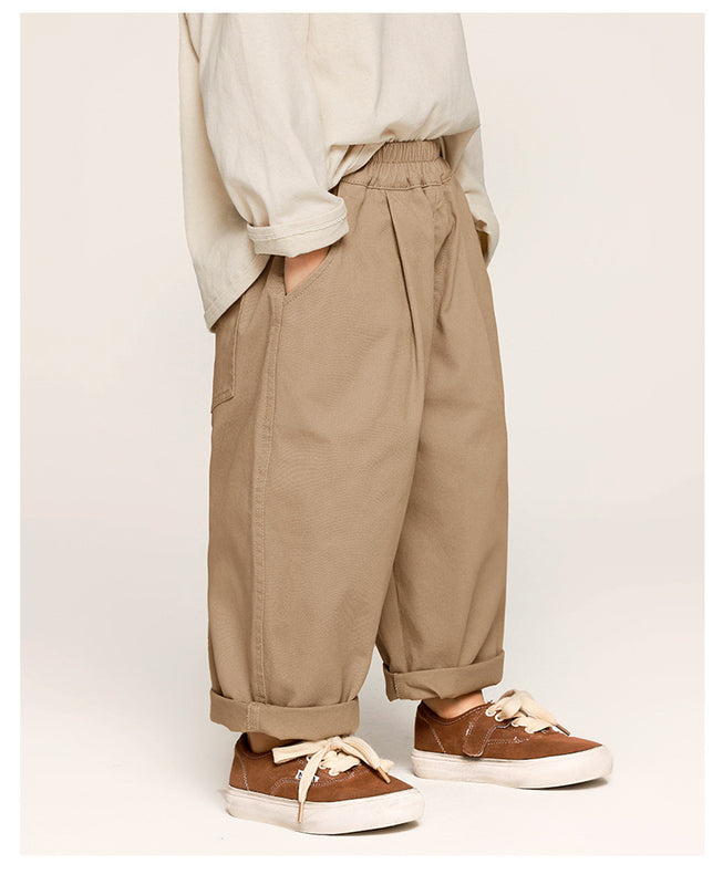 Boys' Casual Pants Solid Color Trousers Baggy Pants
